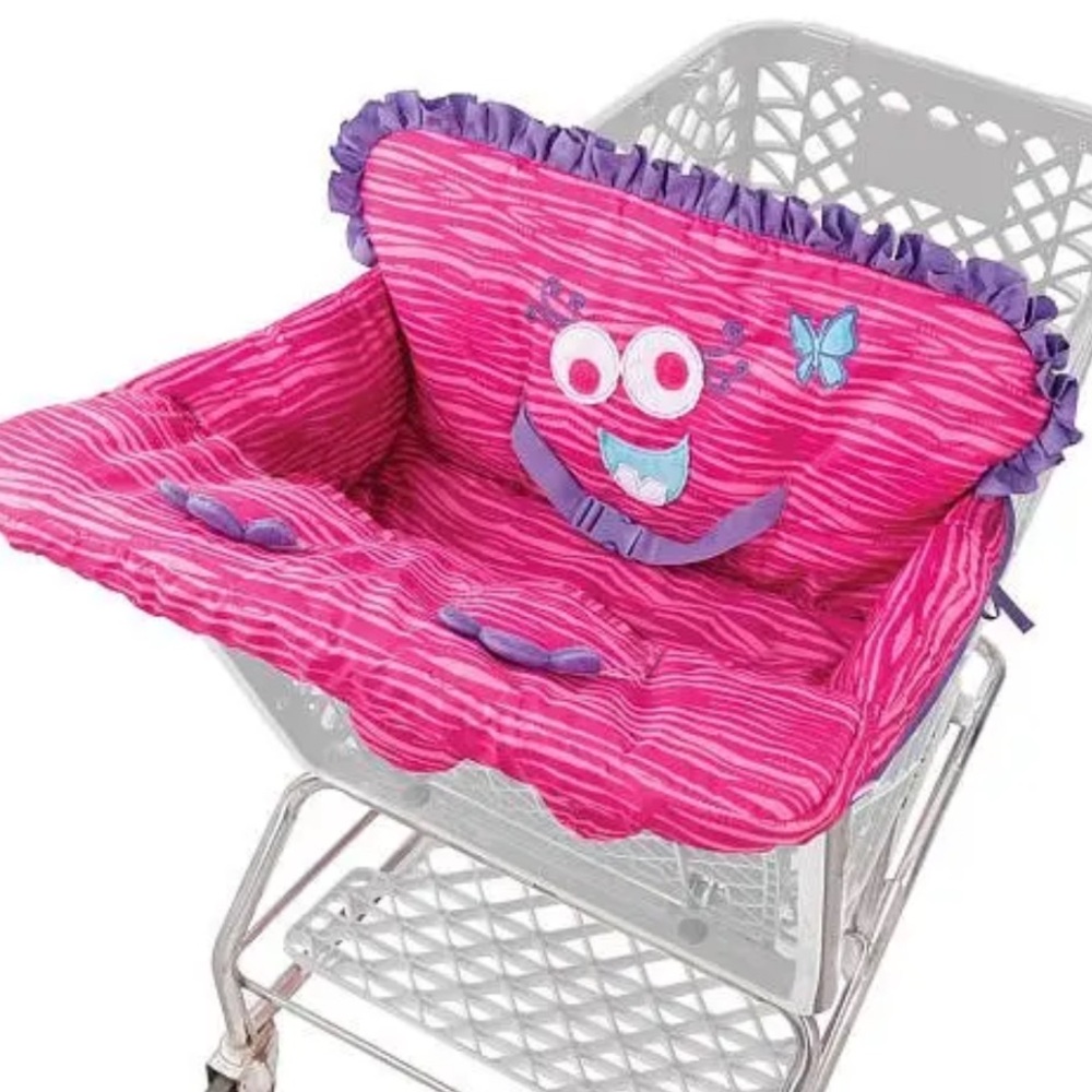 Pink and Purple shopping cart High Chair Cover - Picture 3 of 6